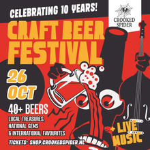 Load image into Gallery viewer, Craft Beer Festival | 26 October | Crooked Spider 10 Year Celebration
